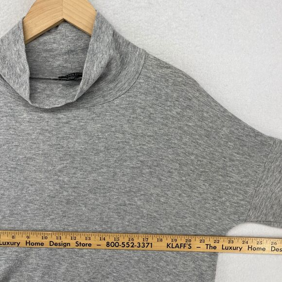EILEEN FISHER Top PM Petite Tencel Terry Hug Stretch Terry Turtleneck Gray USA - Picture 12 of 14